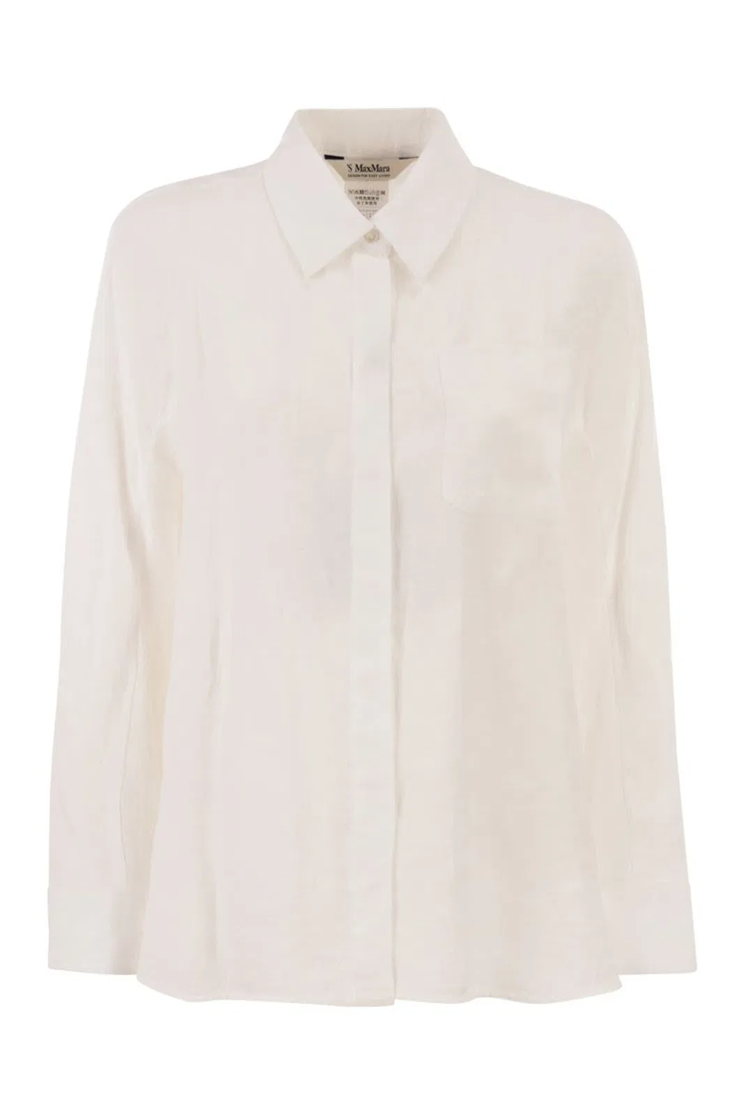 S Max Mara Smmgala - Linen Shirt With Fluid Silhouette And Patch Pocket