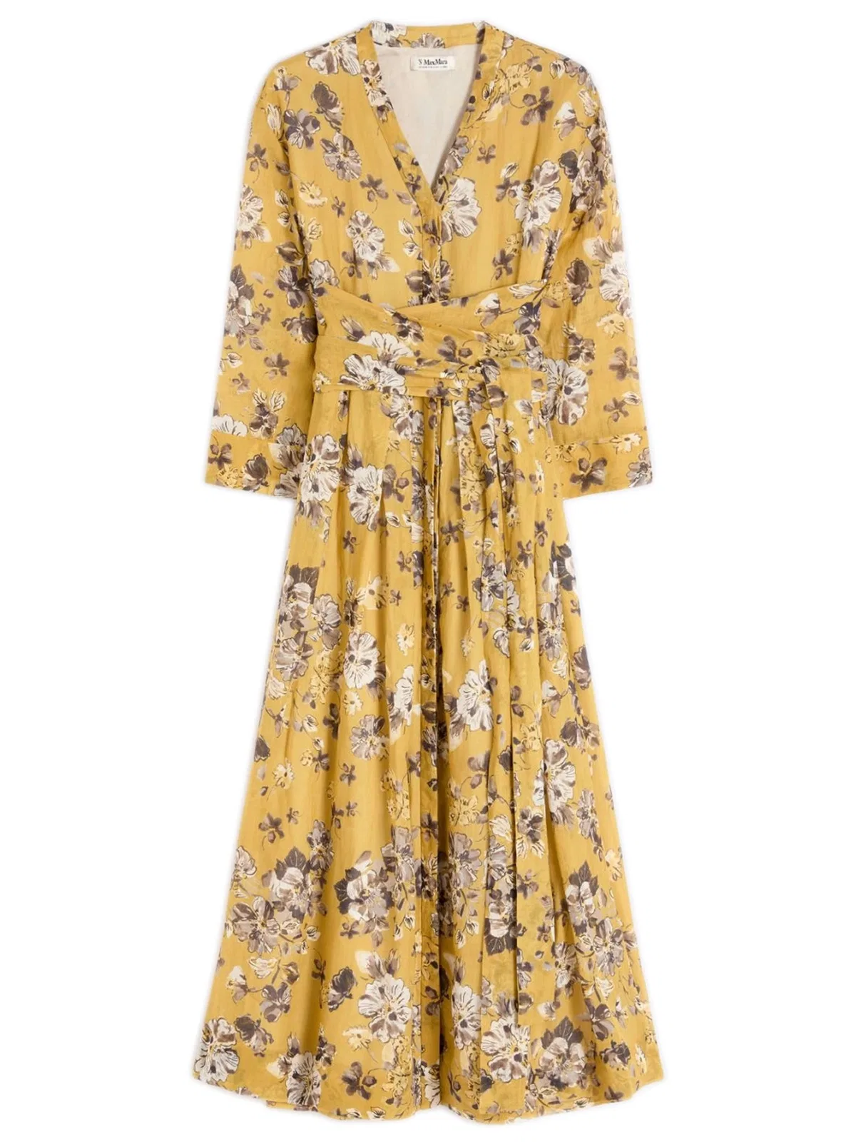 S Max Mara Printed Ramie Canvas Dress