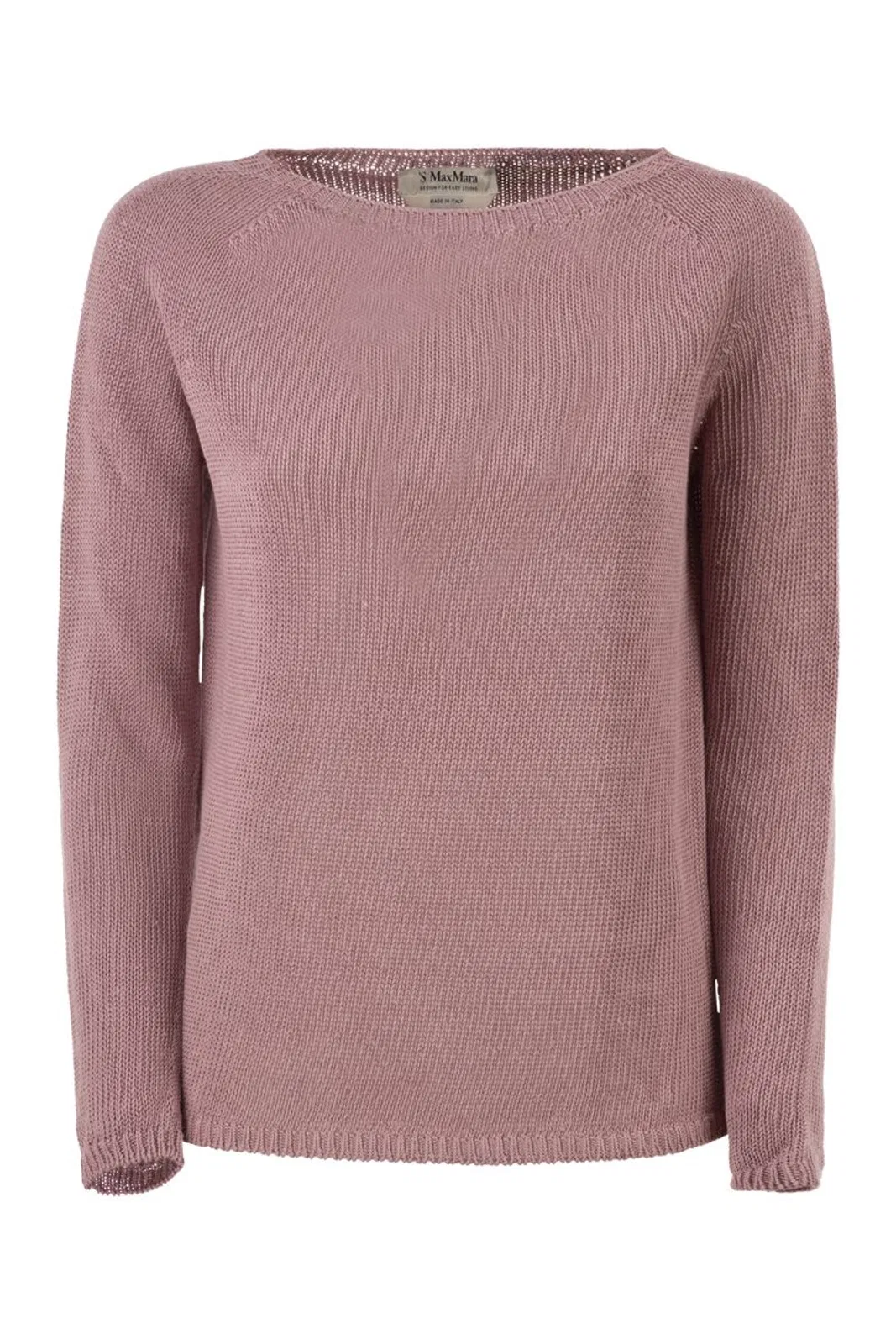 Red Wing Shoes S Max Mara Smmgiolino - Basic Linen Knit Jumper In Pink