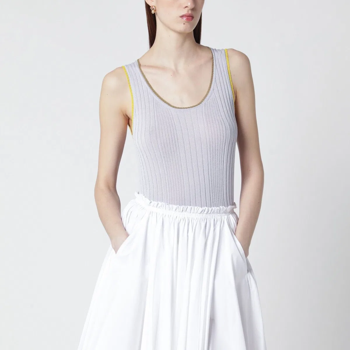 Lilac Tank Top With Gold Trim
