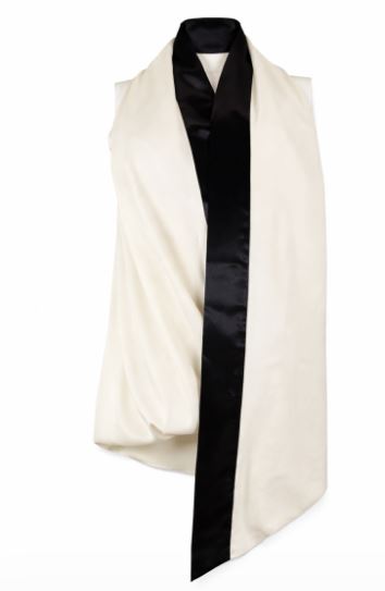 Cream Black Viscosa Top