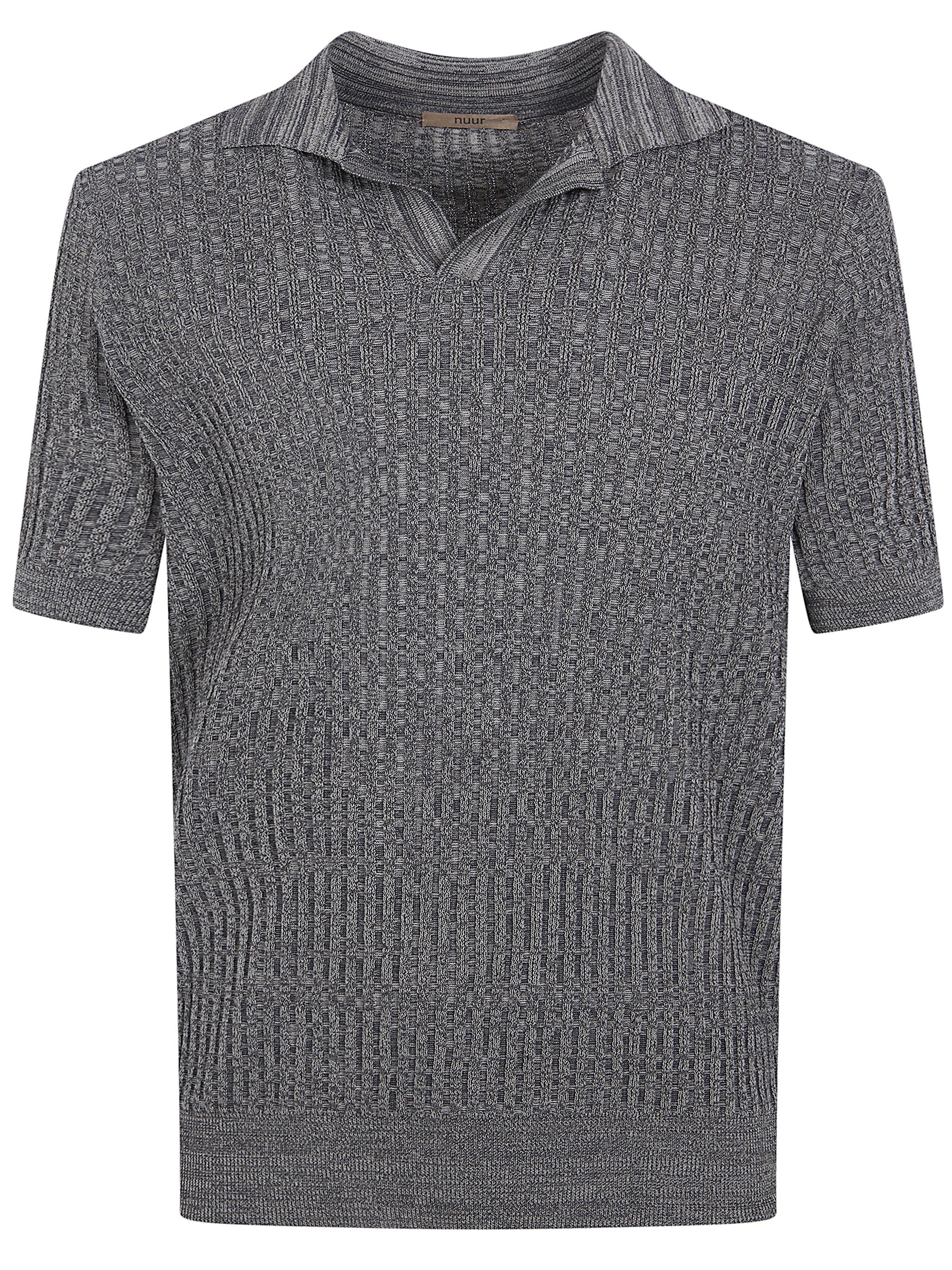 Short Sleeved Polo Neck Mouline T-Shirt