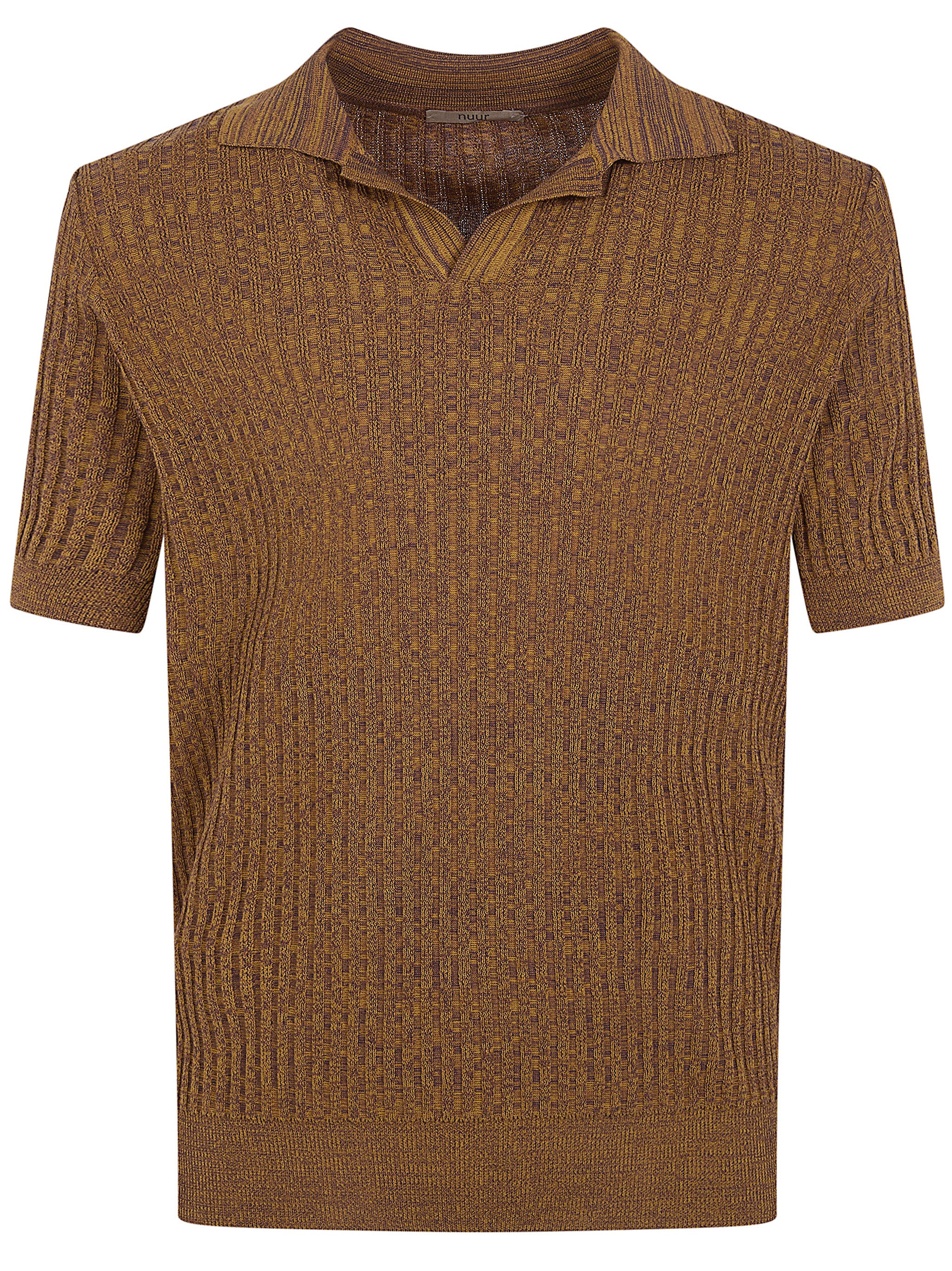 Short Sleeved Polo Neck Mouline T-Shirt