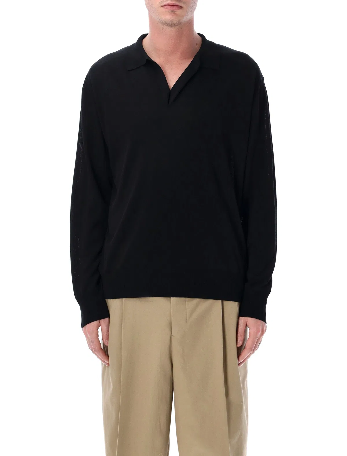Long Sleeve Knit Polo