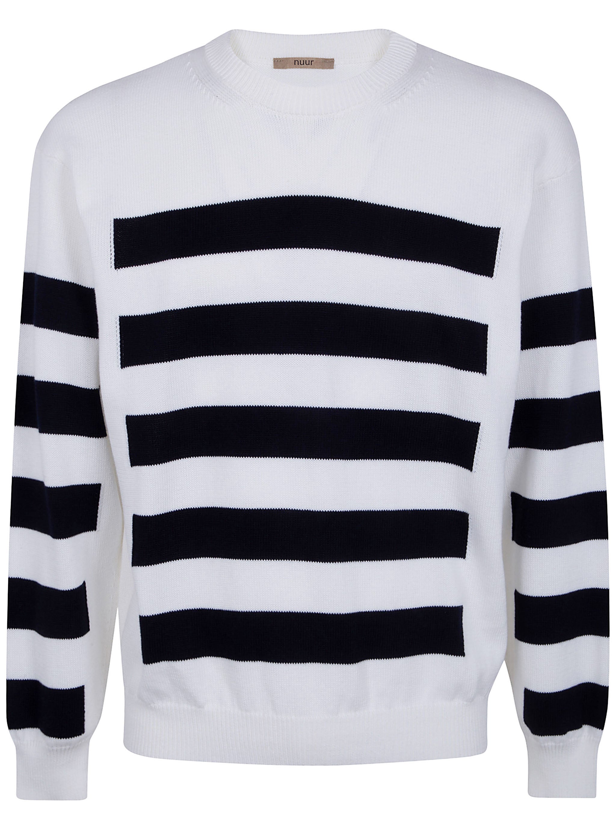 Two Tone Stripes Crew Neck Sweater