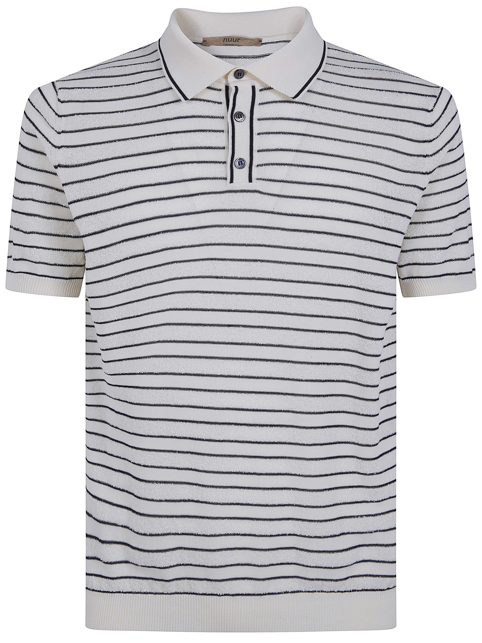 Two Tone Striped Short Sleeved Polo Neck T-Shirt