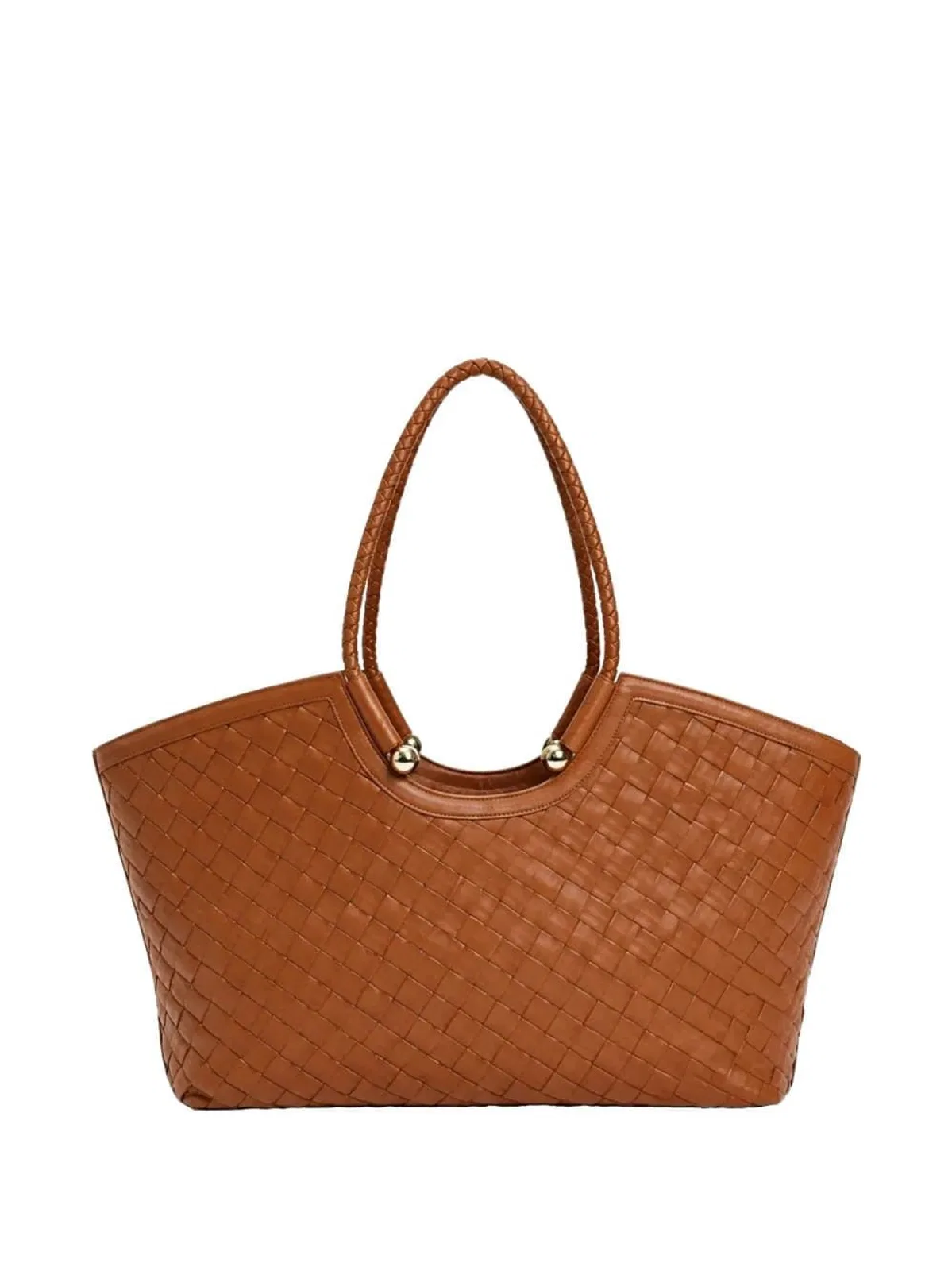 Twinset Twin-set  Braided-handle Tote Bag In Brown