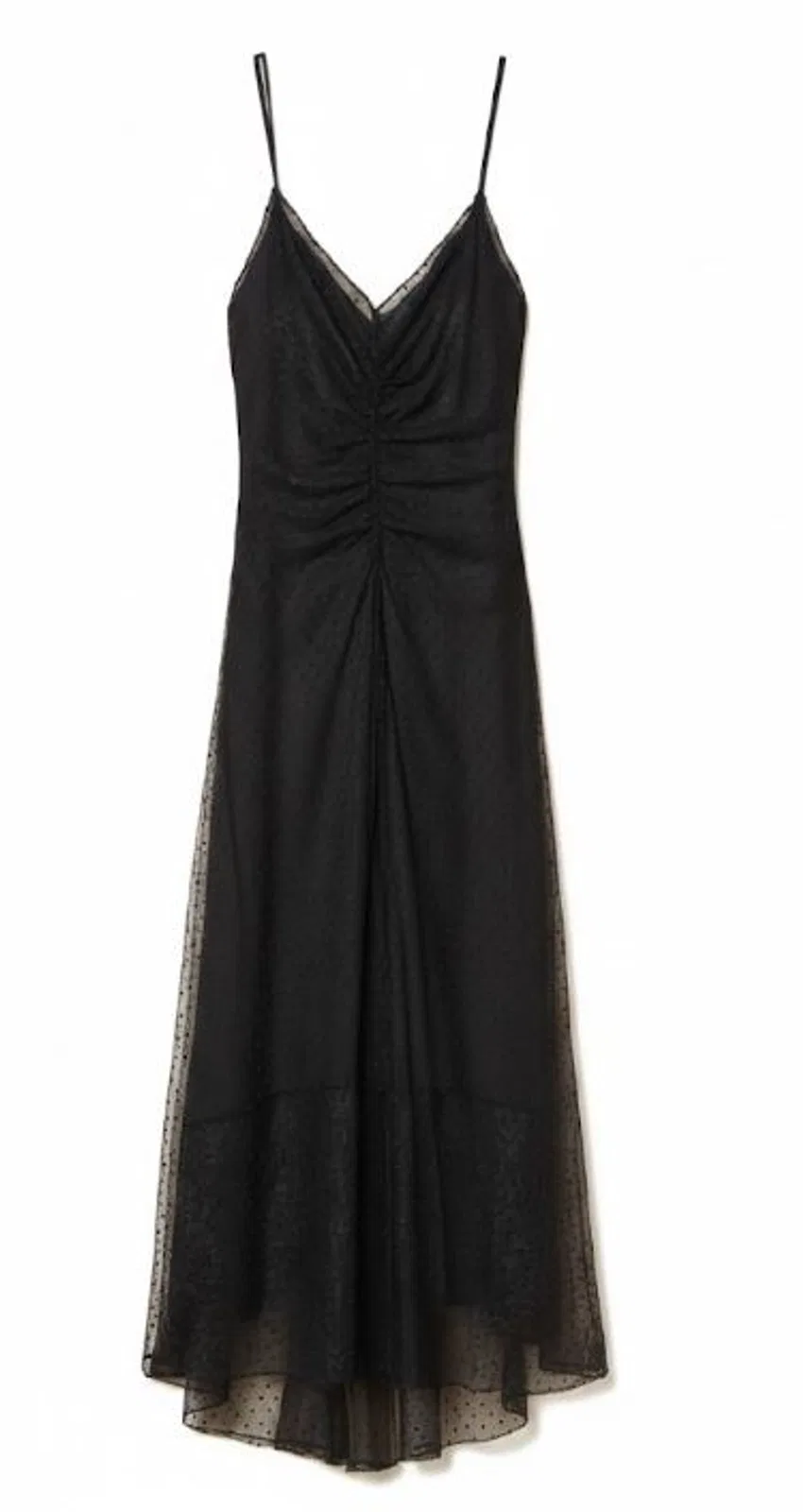 Twinset Twin-set Black Spaghetti Straps V Neck Dress