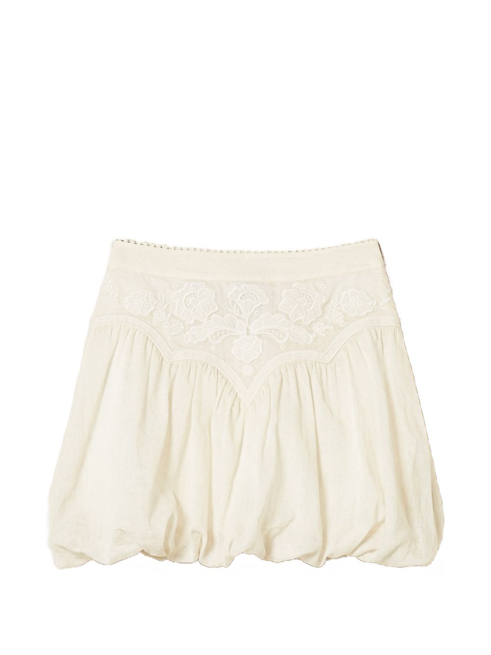 Beige Lace Detail Skirt