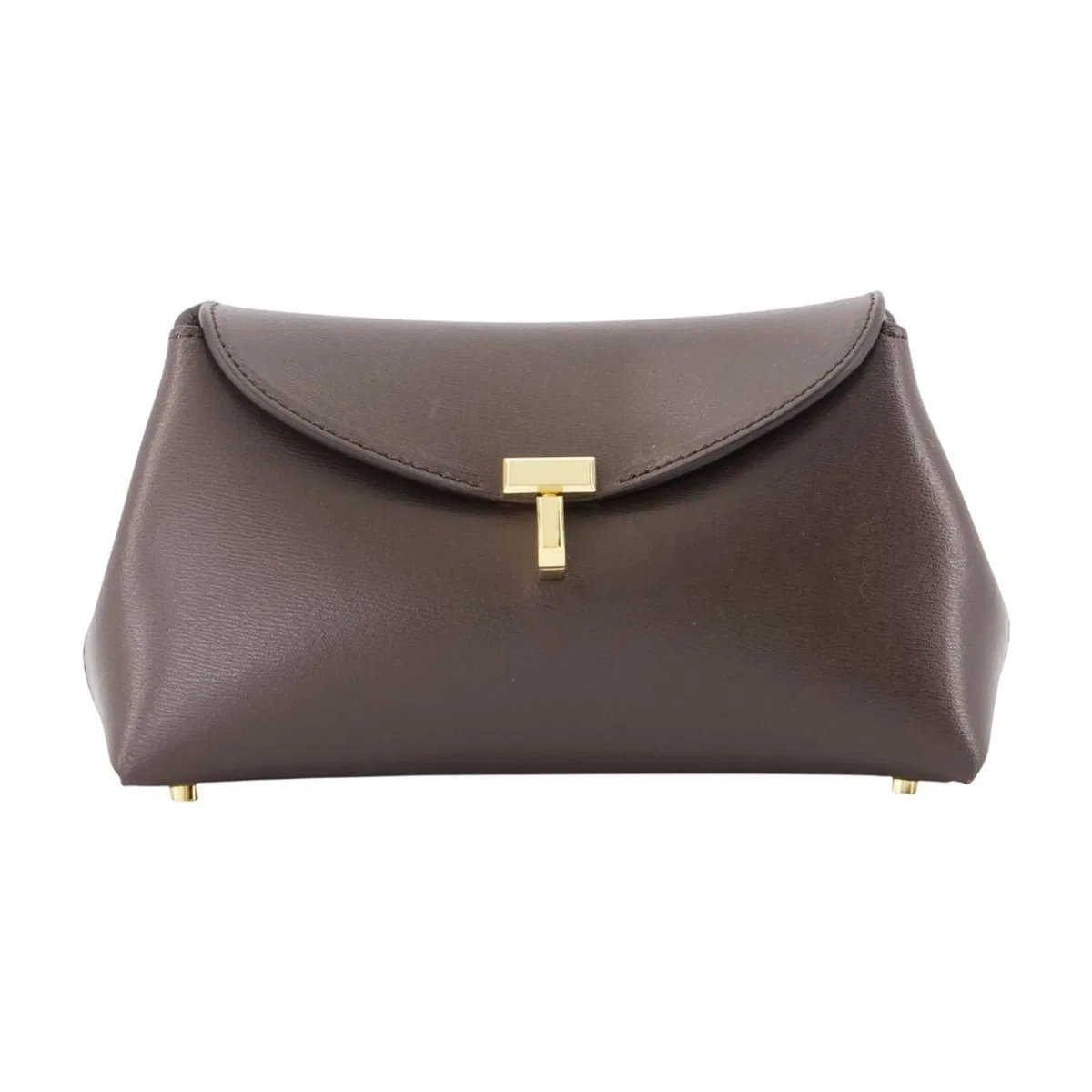 Mini T-Lock Clutch -  - Leather - Black
