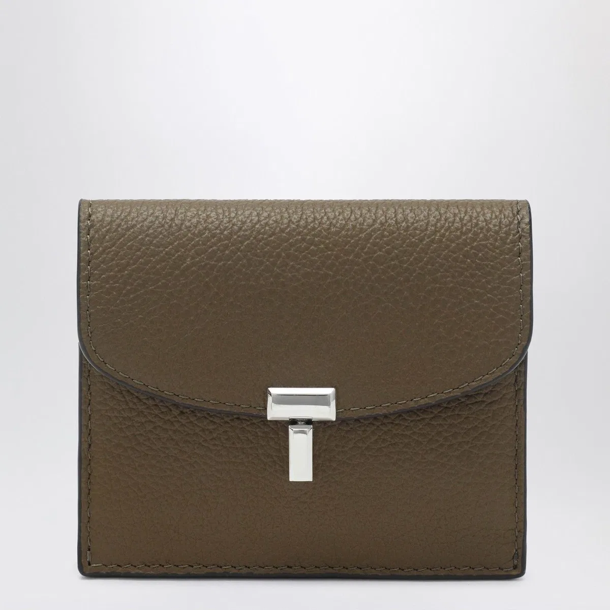 Taupe Grainedleather Tlock Card Holder