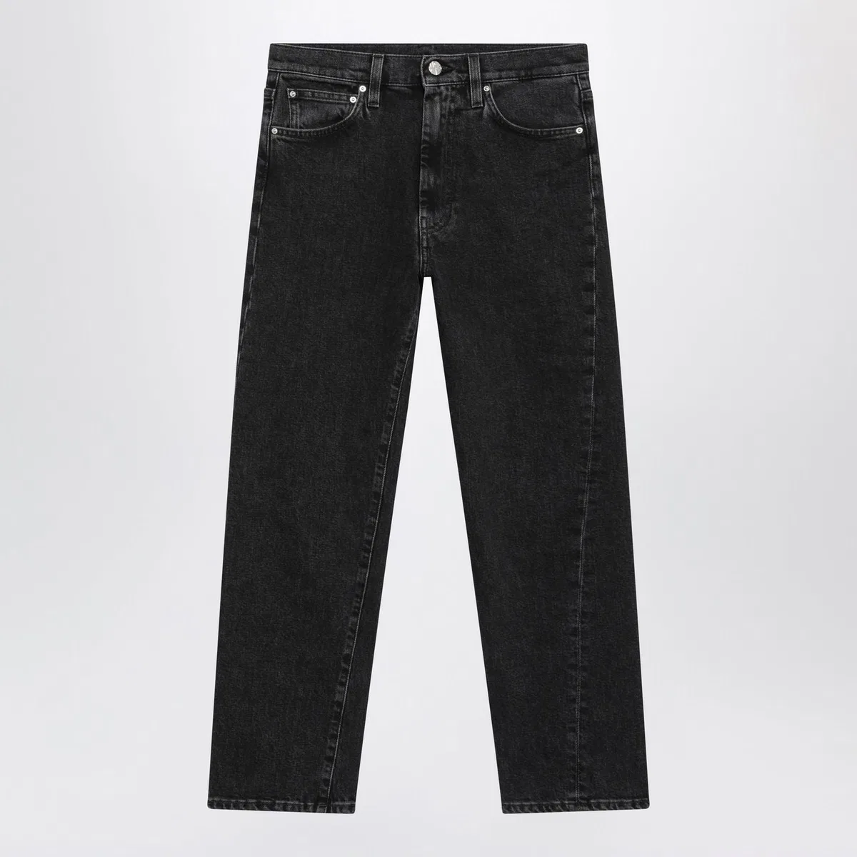Dark Grey Washed Anklelength Jeans