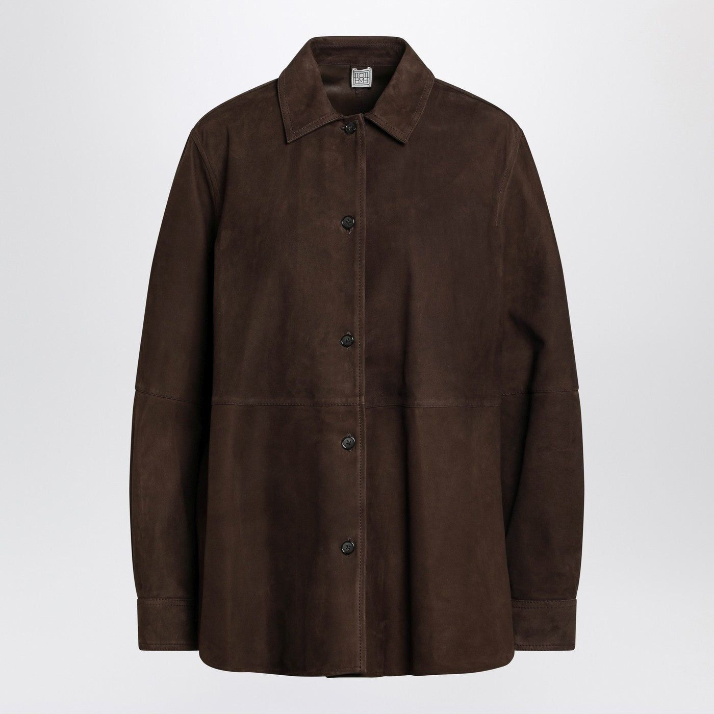Brown Leather Shirt Jacket