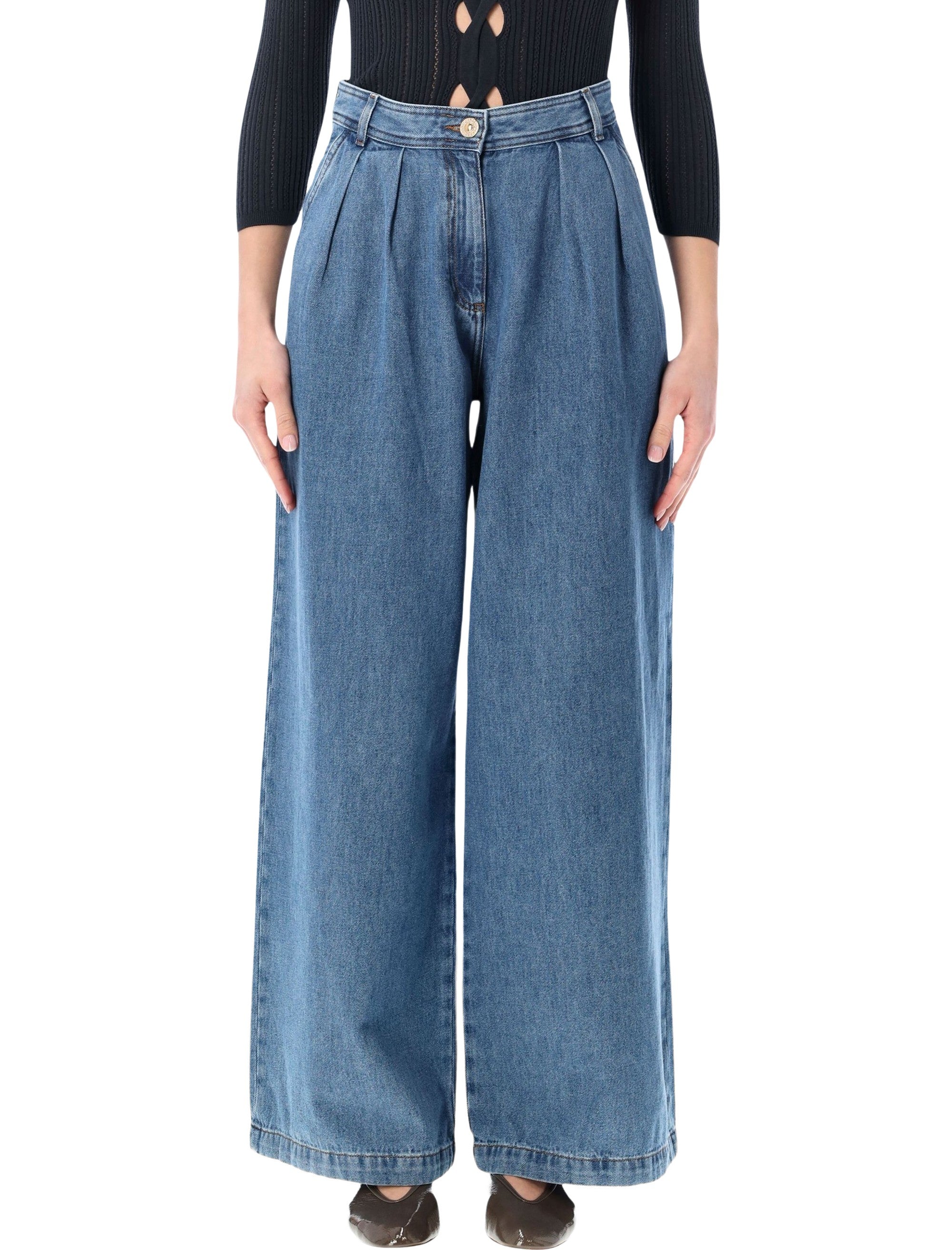 Sessùn Diegui Pleated Wide-Leg Jeans