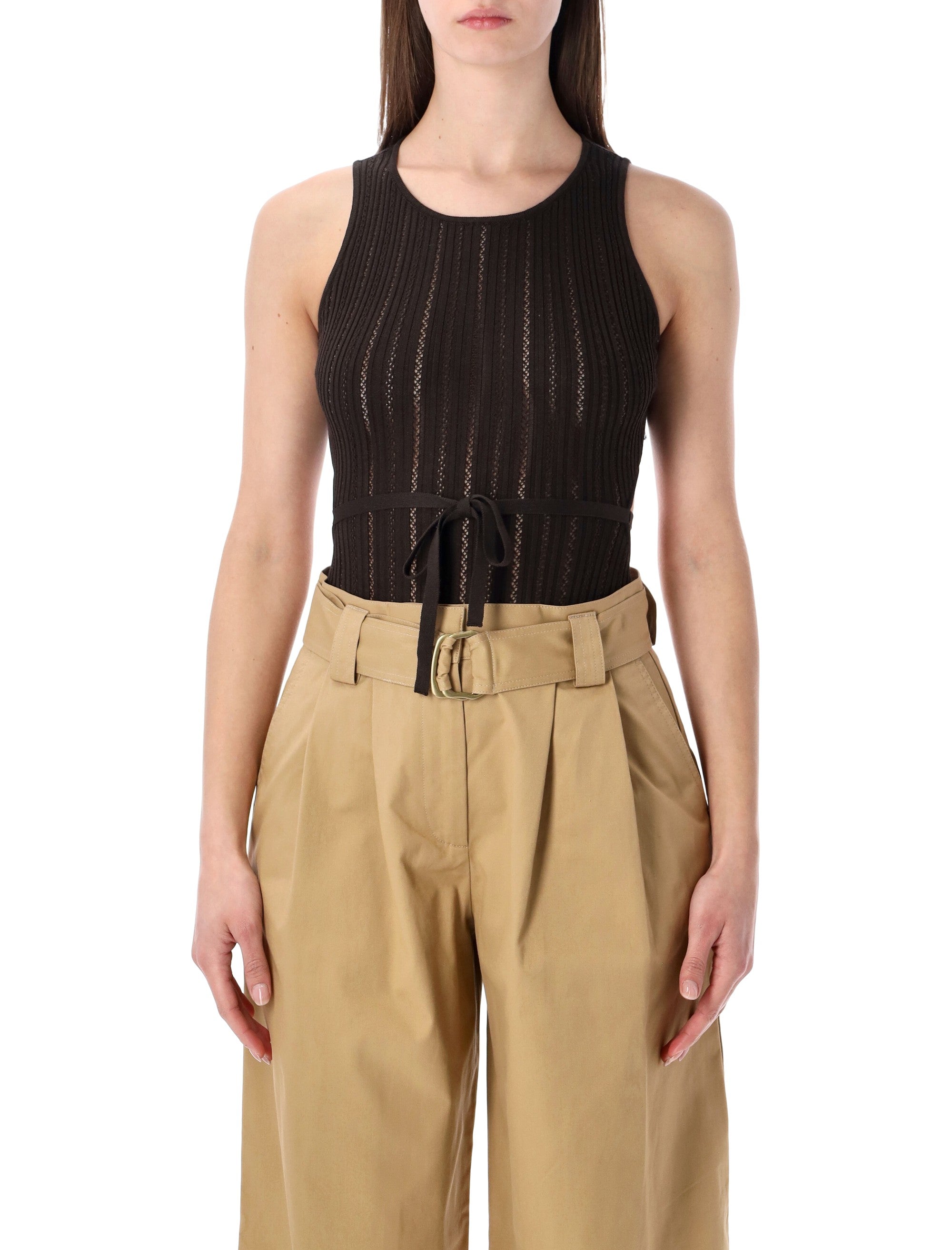 Sessùn Andrade Cotton Knit Openwork Bodysuit