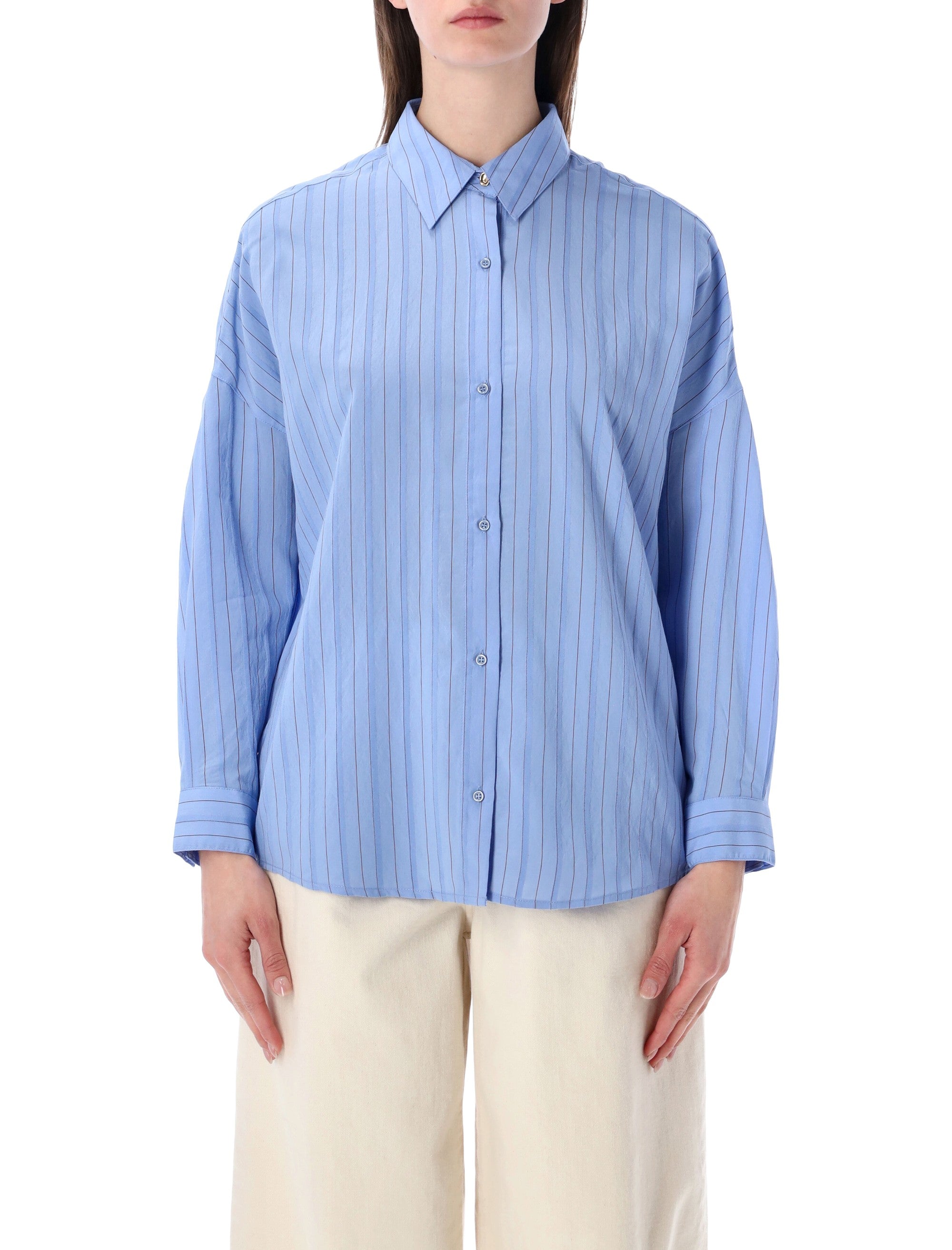 Sessùn Dazik Pleated Stripe Lyocell Shirt