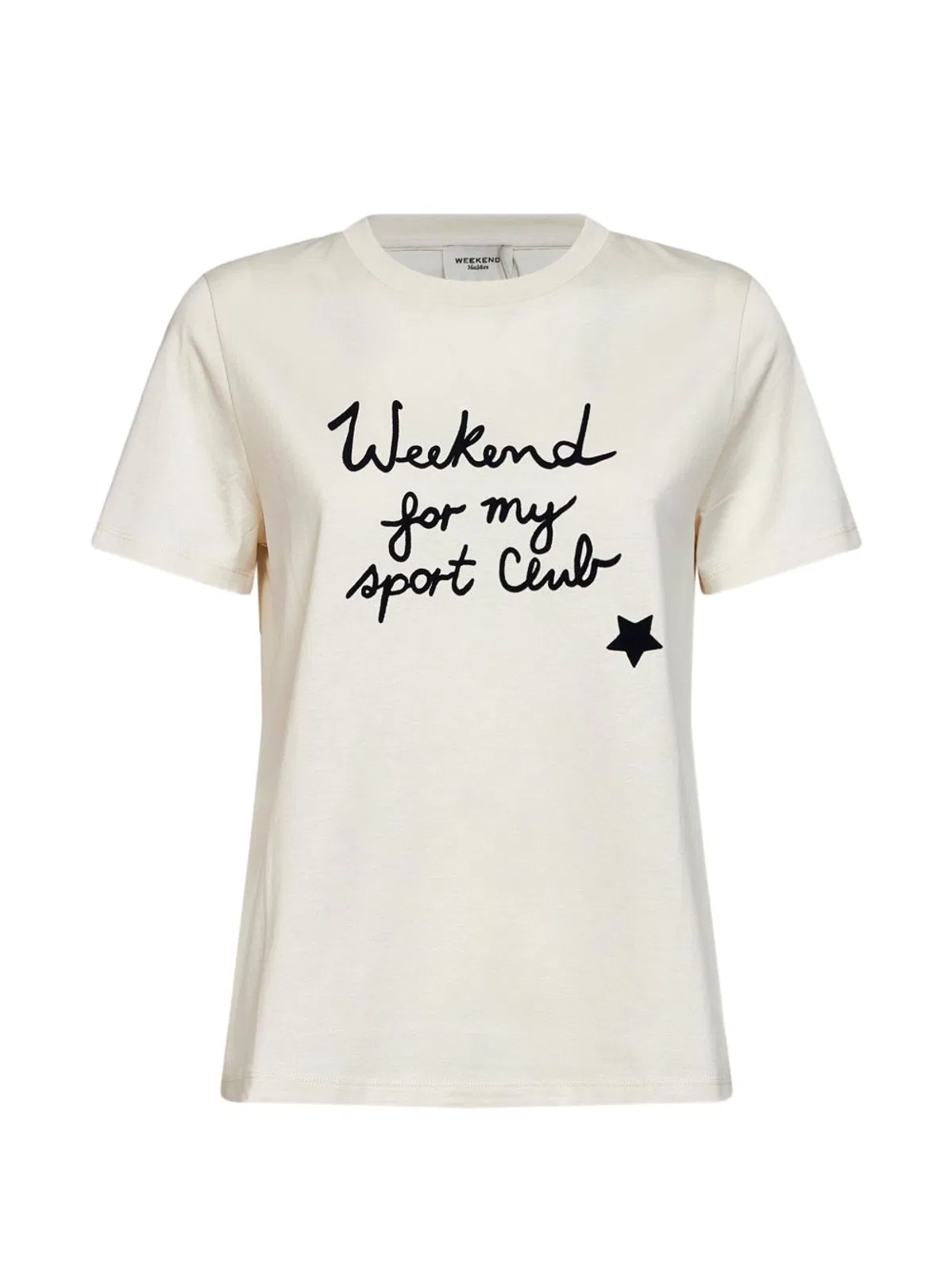 Weekend Max Mara Text-print Jersey Cotton T-shirt In Neutral