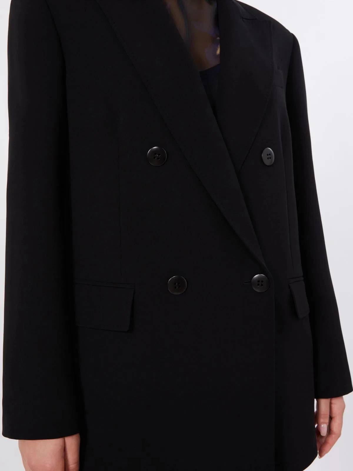 Max Mara Studio Mstbaobab Double-breasted Cady Jacket In Nero