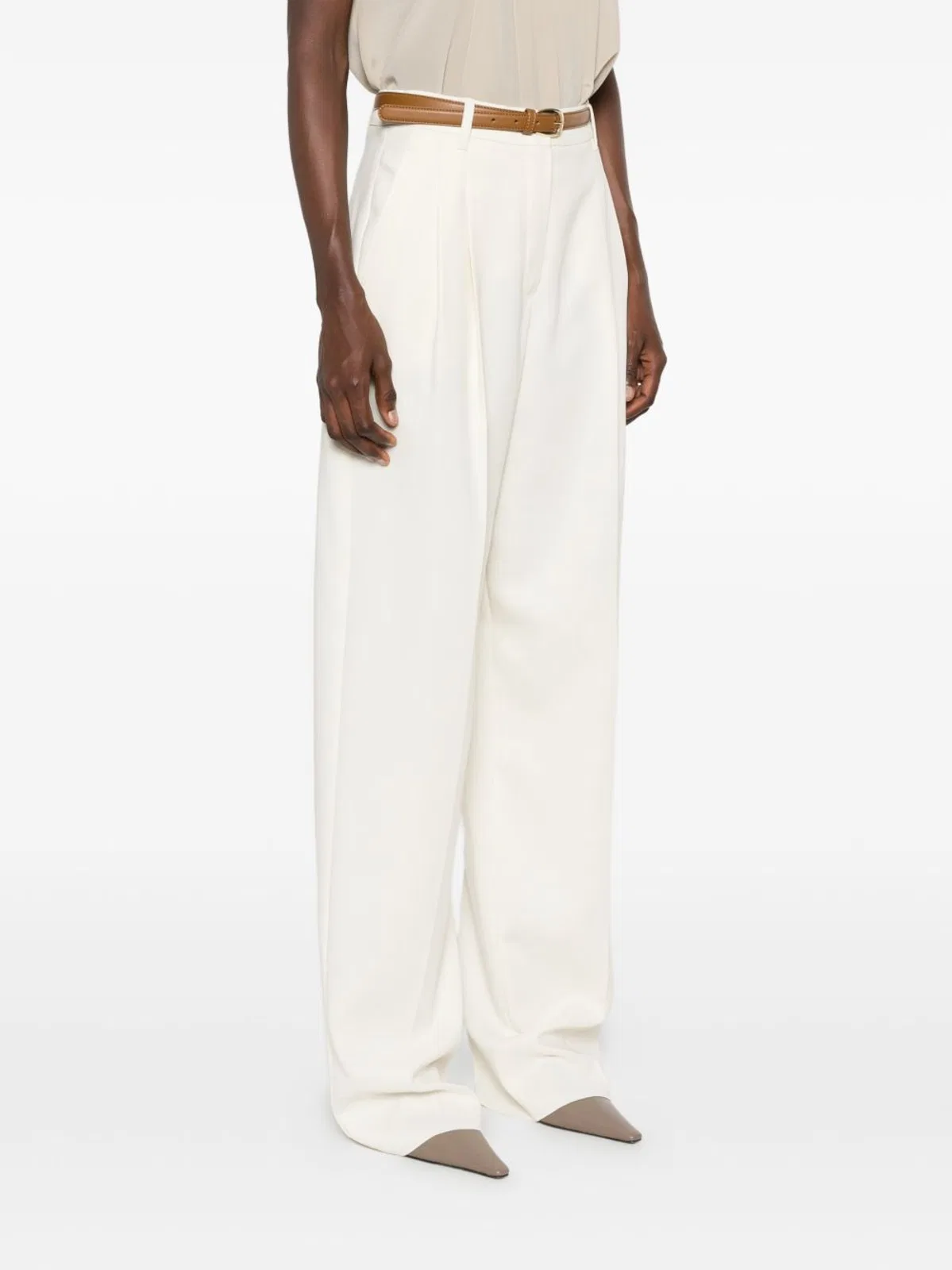Max Mara Studio  Studio Ivory Trousers In Ivory