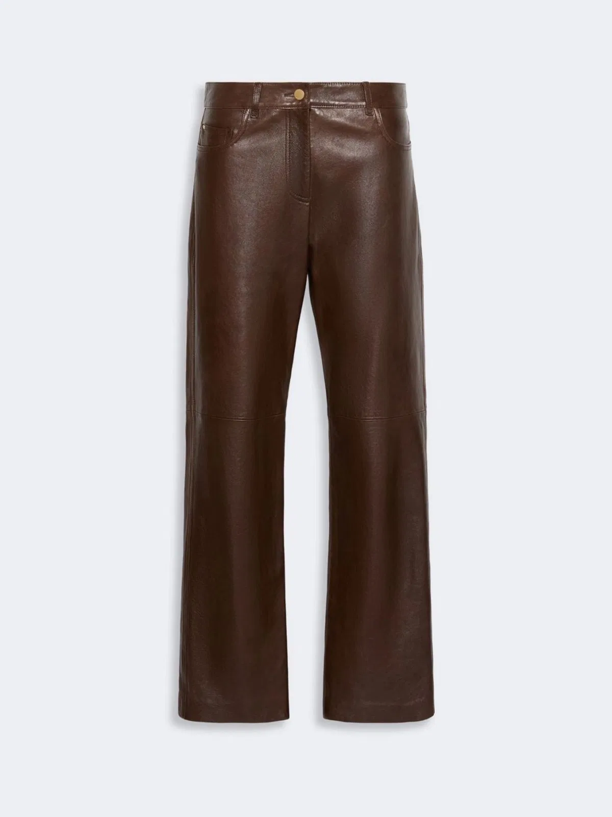 S Max Mara Smmpesca Leather Trouser Brown