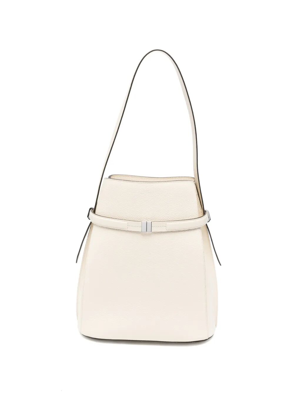 "Belted" Leather Bucket Bag