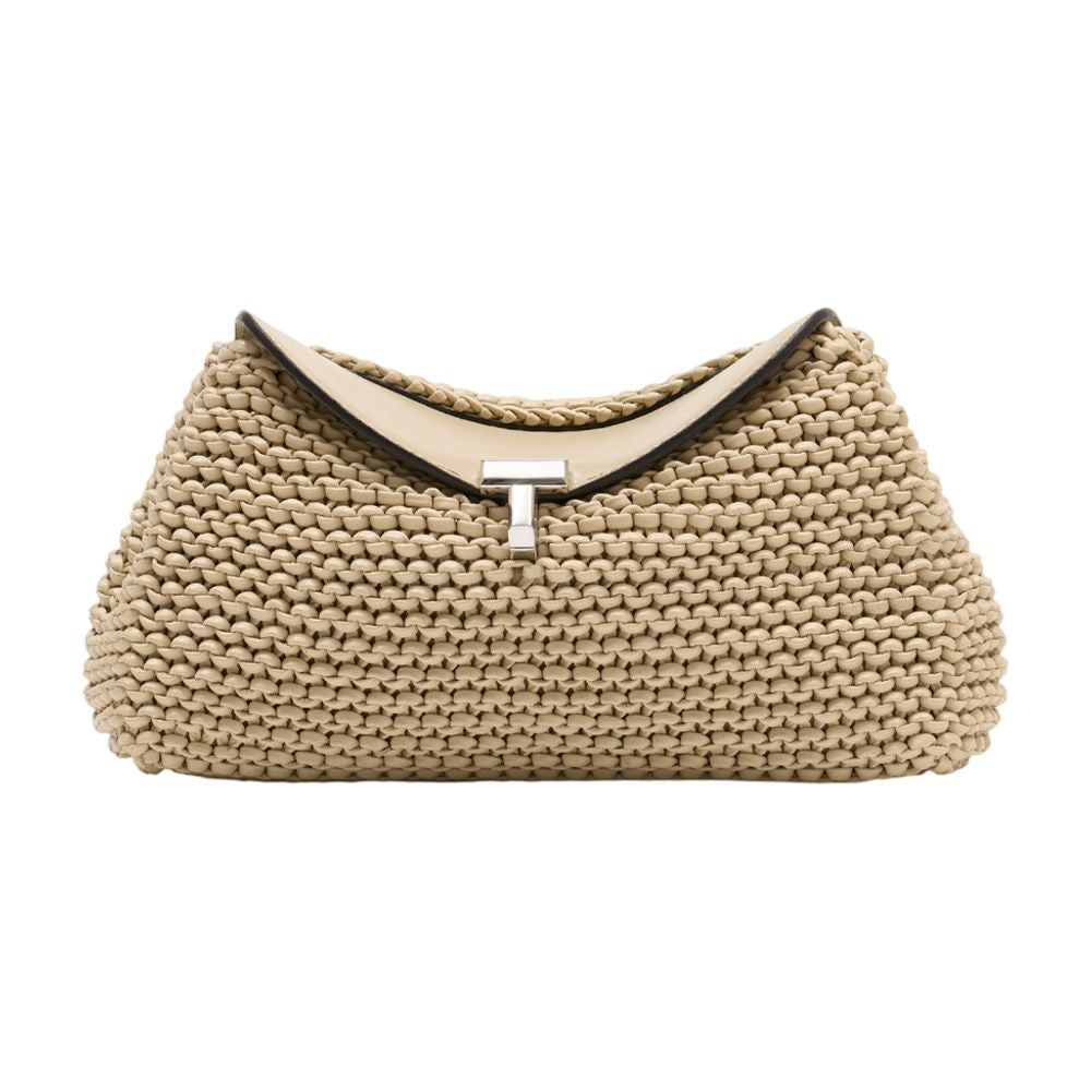 Mini T-Lock Clutch -  - Leather - Beige