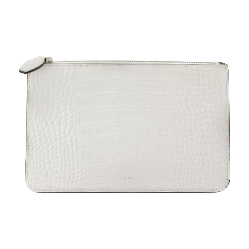 Threefold Clutch -  - Leather - White