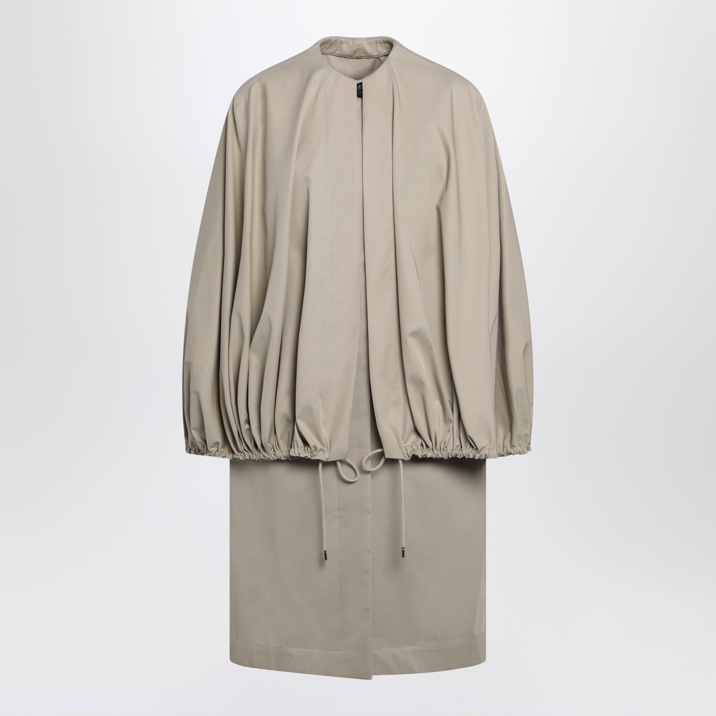 Beige Cotton Cape Coat
