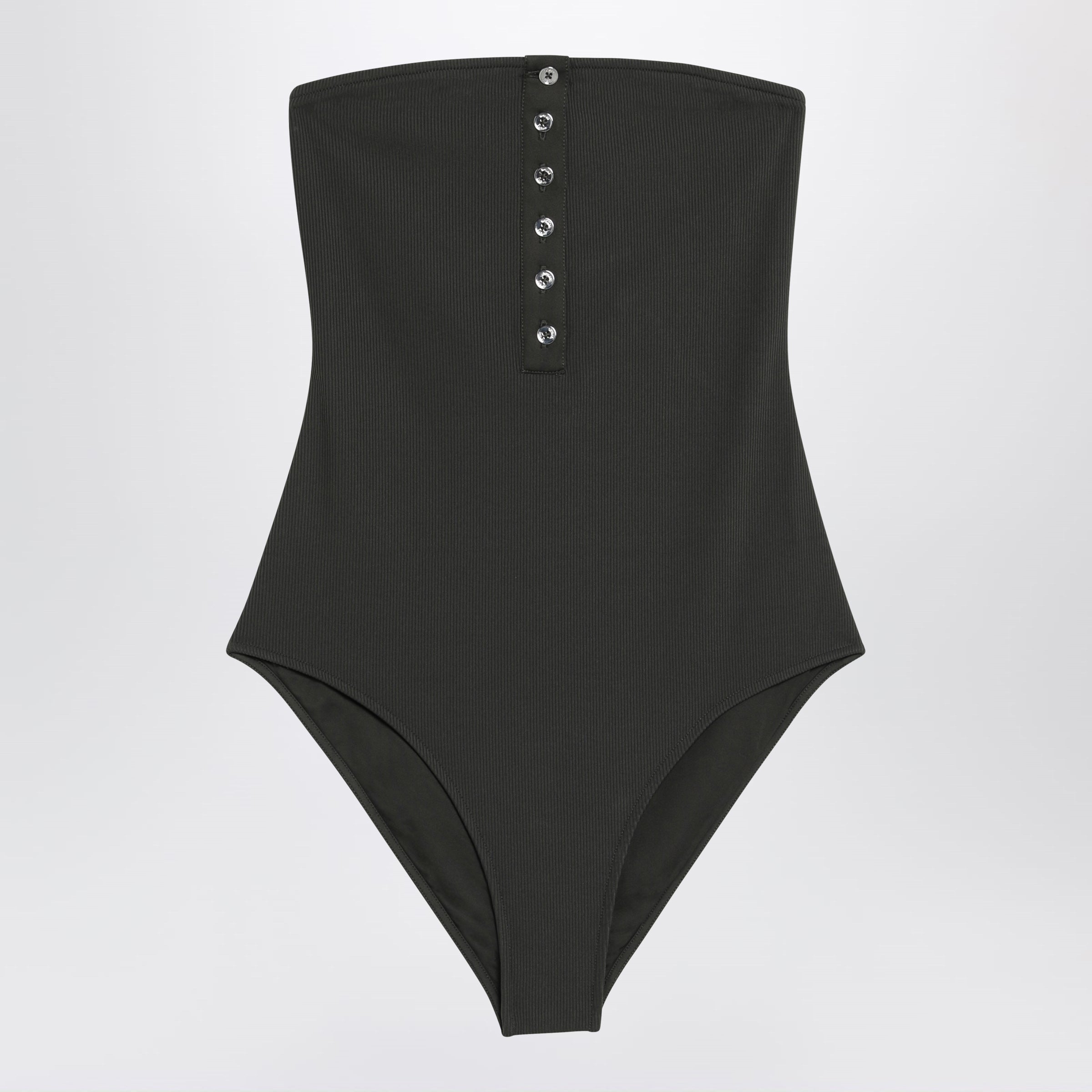 Strapless Onepiece Swimsuit Dark Green