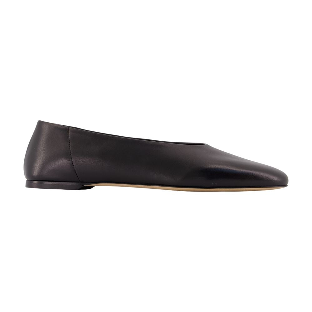 Slipon Nappa Ballet Flats In Black Leather