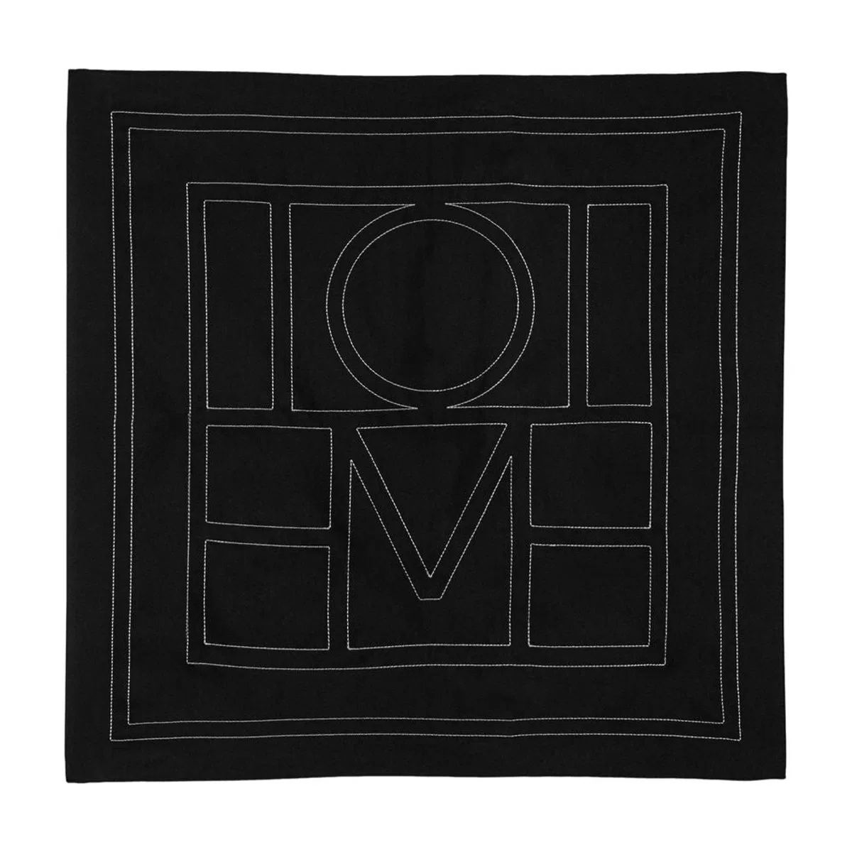 Embroidered Monogram Scarf -  - Silk - Black