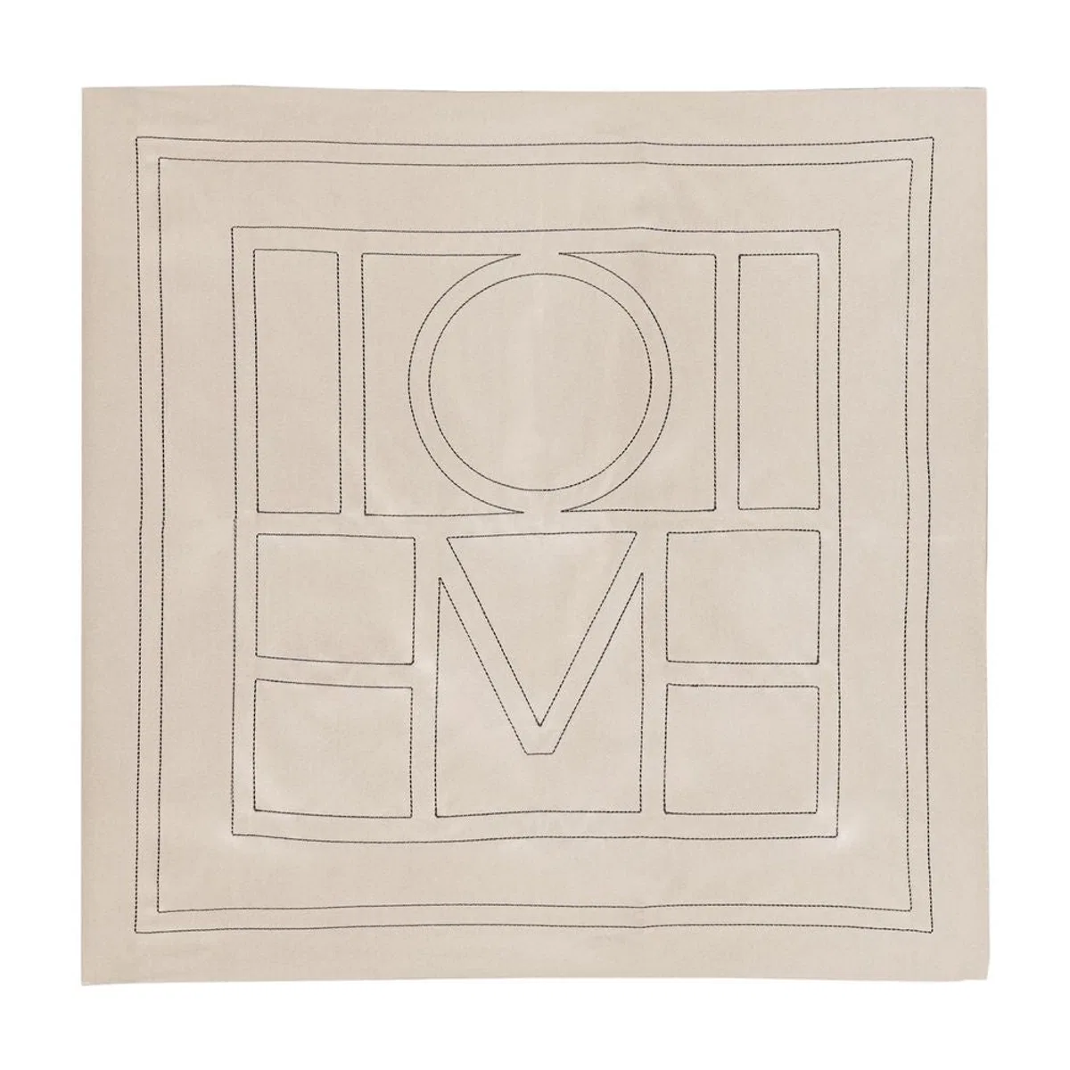 Embroidered Monogram Scarf -  - Silk - Beige