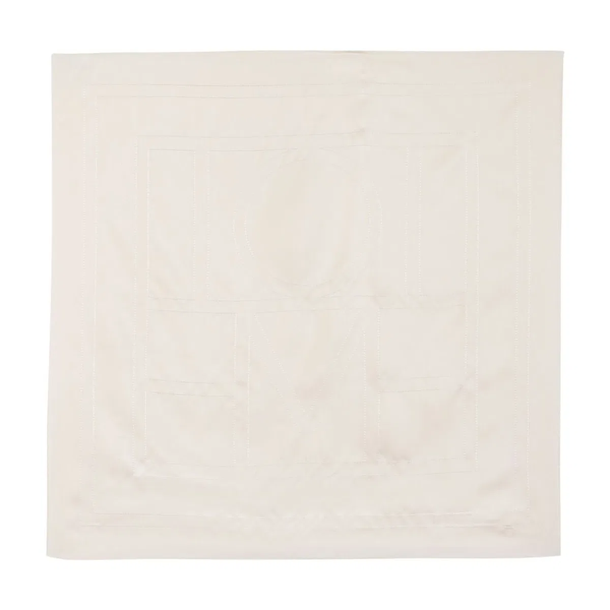 Embroidered Monogram Scarf -  - Silk - Beige