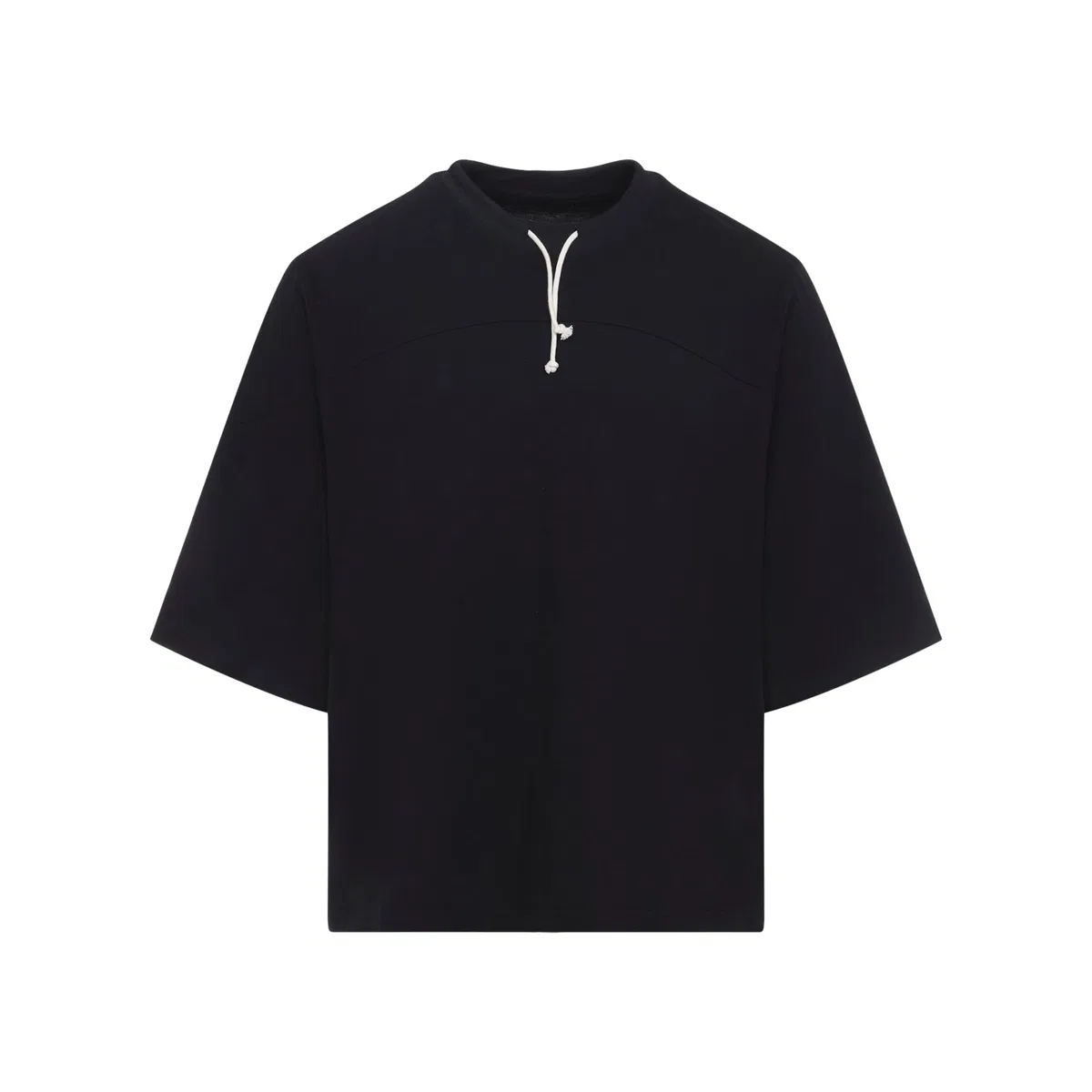 Black Cotton Cord Band T-Shirt