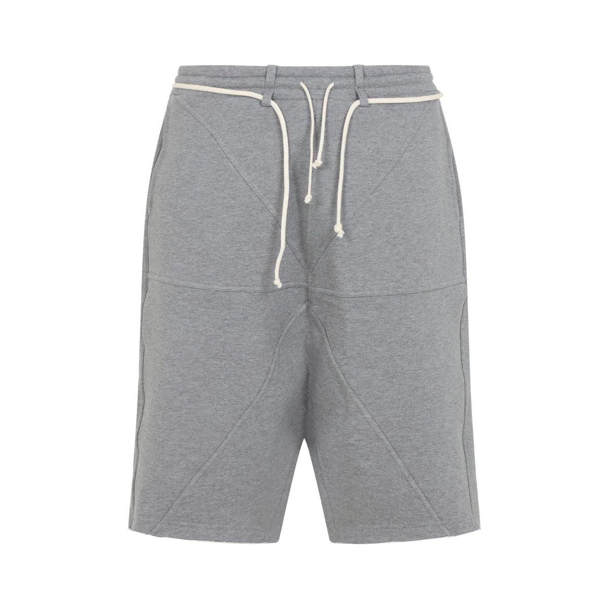 Grey Melange Cotton Fleece Jogger Short