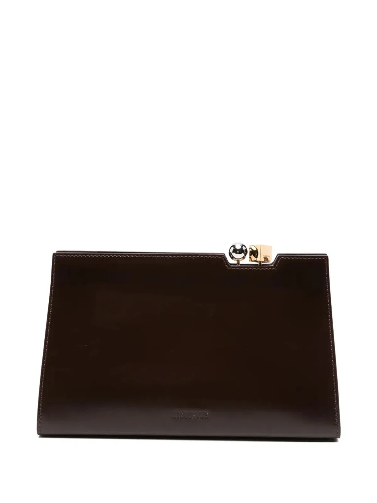 Jacquemus Structured Leather Clutch Bag In Pink