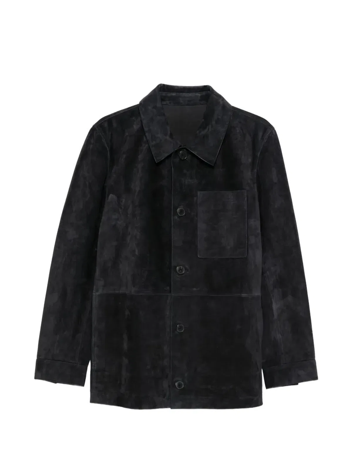 Button-Fastening Suede Jacket