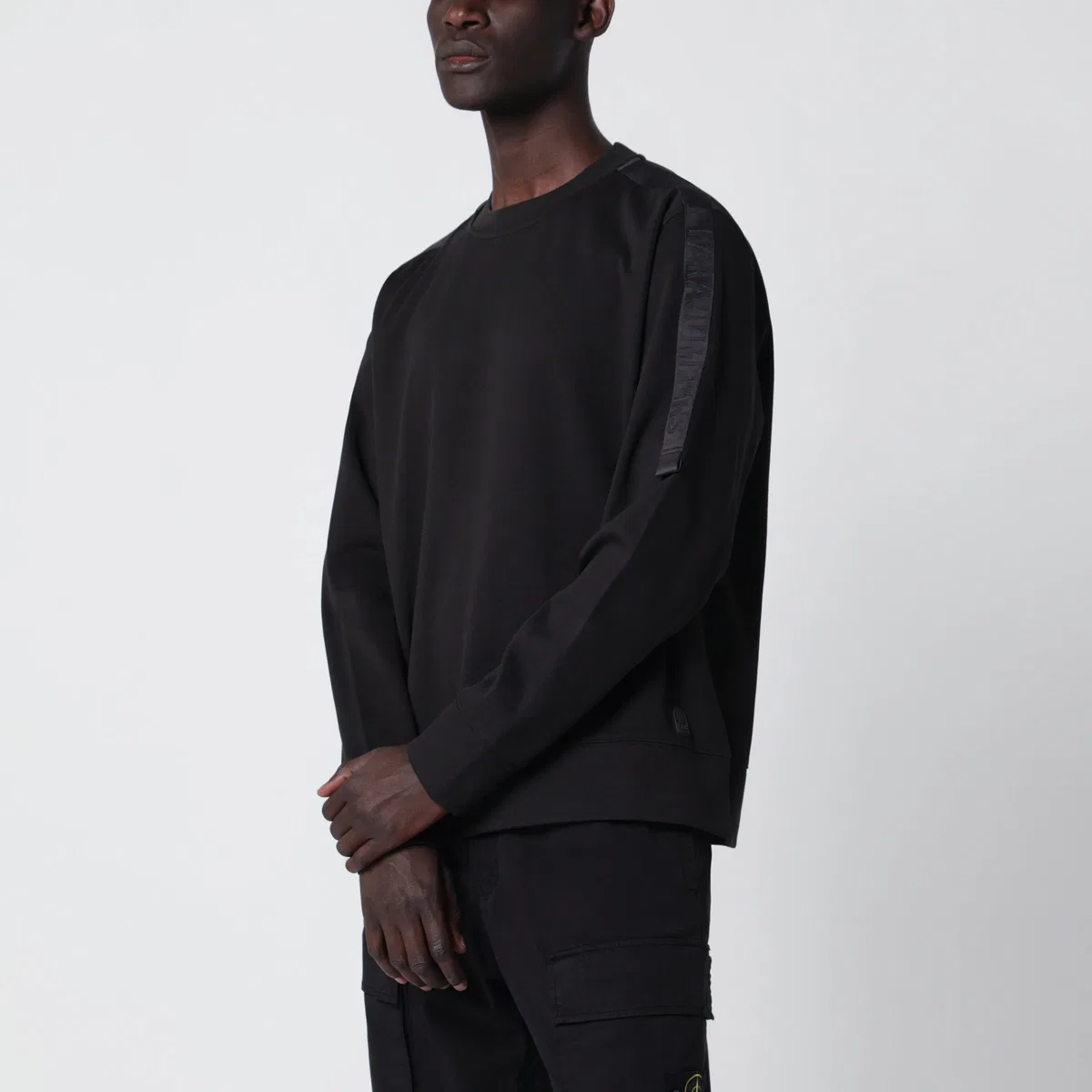 Black Sweatshirt With Logo Detail