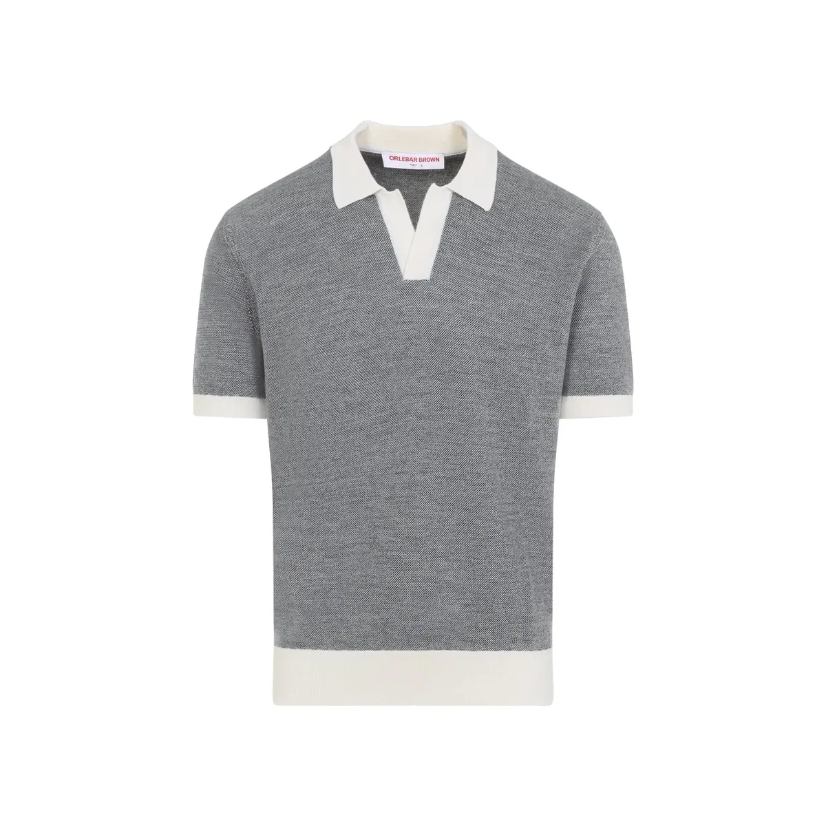 Black And White Horton Contrast Merino Wool Polo