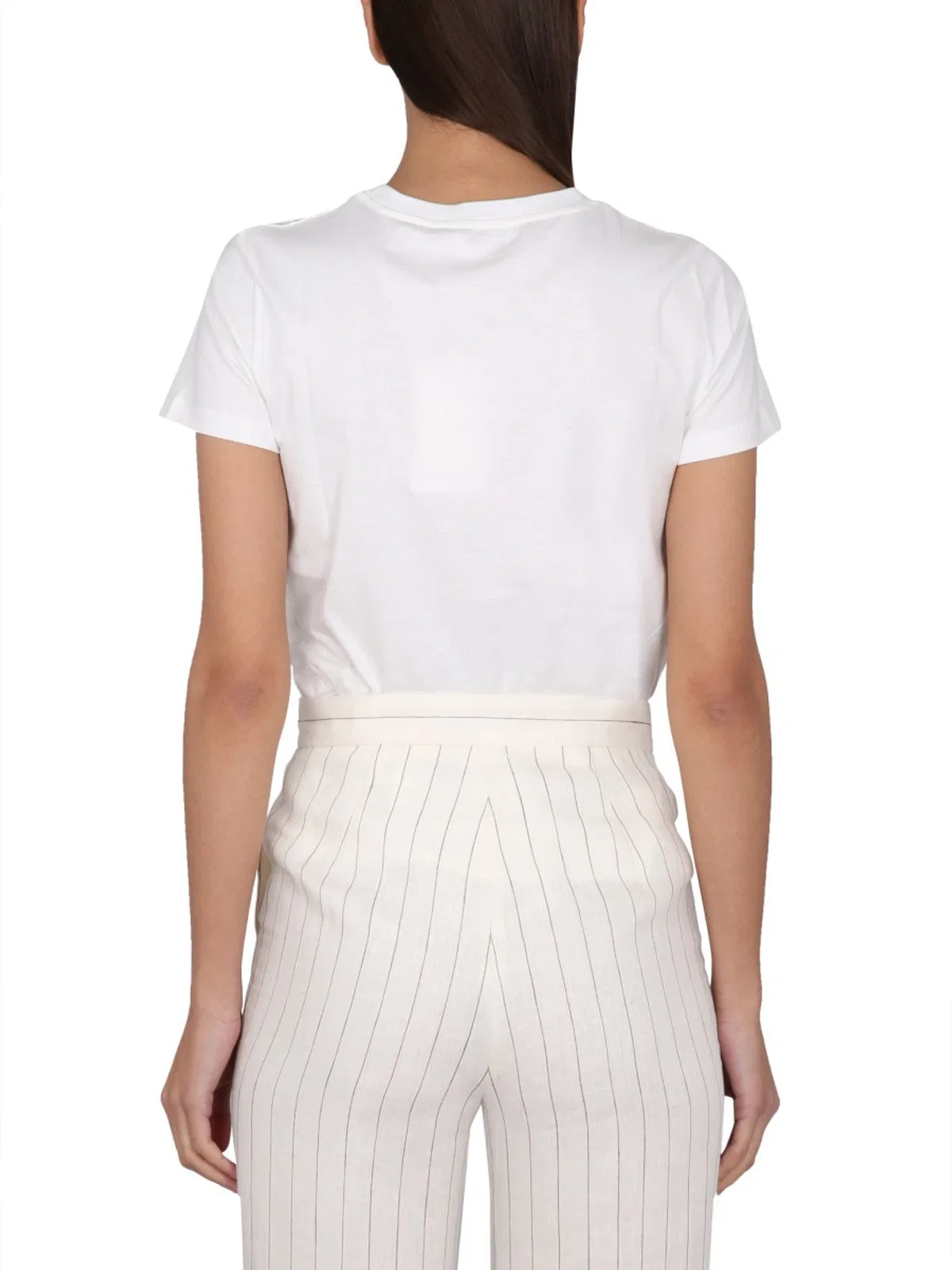 Max Mara T Shirt With Logo Embroidery In White