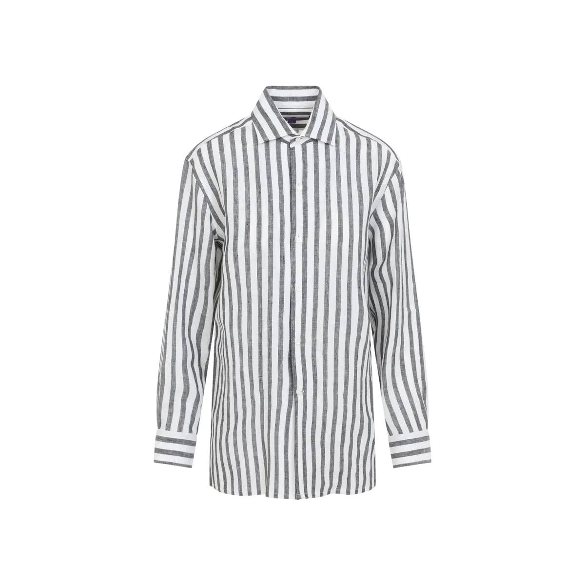 Black And White Capri Linen Shirt