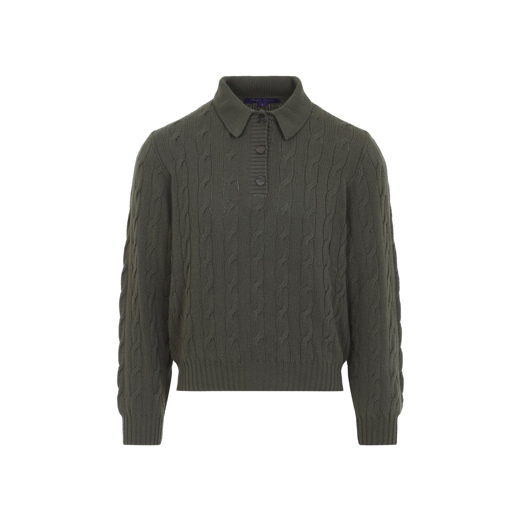 Cypress Cable-Knit Polo Sweater