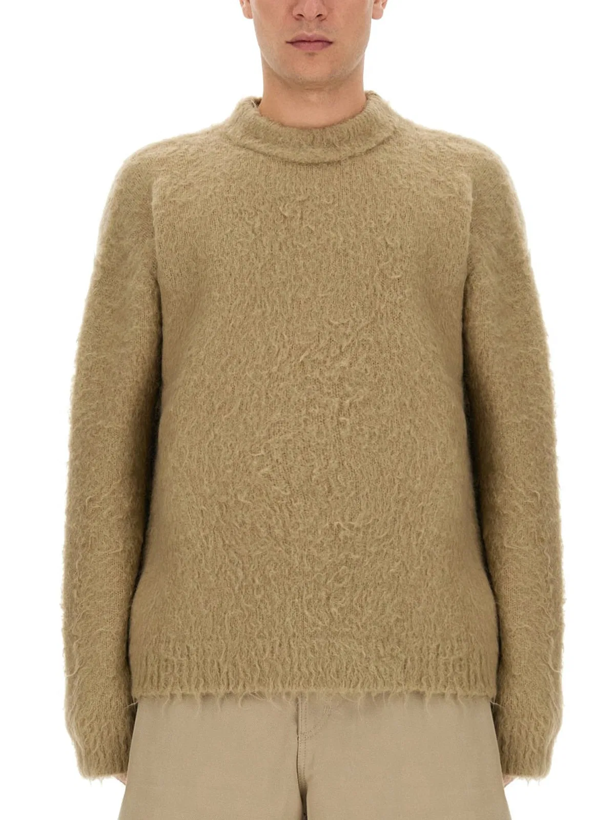 Acne Studios Solid Color Crew-neck Sweater In Neutral