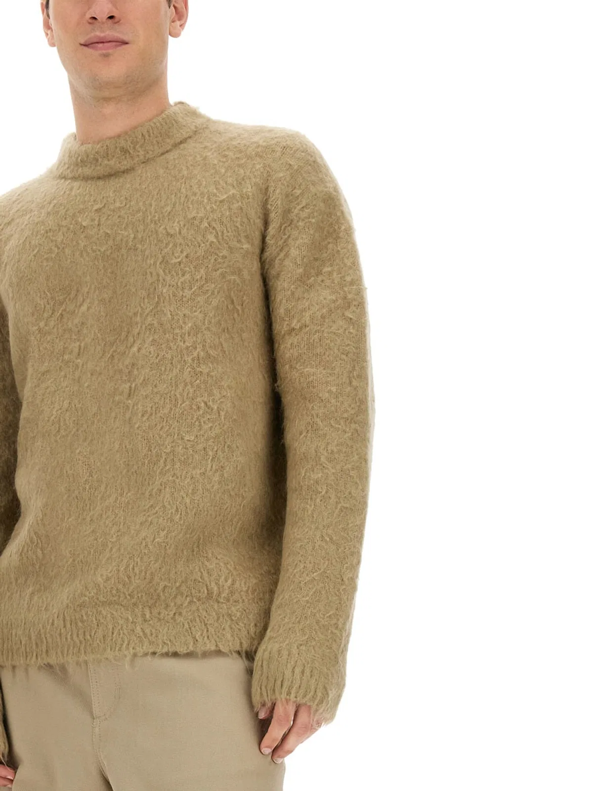 Acne Studios Solid Color Crew-neck Sweater In Neutral