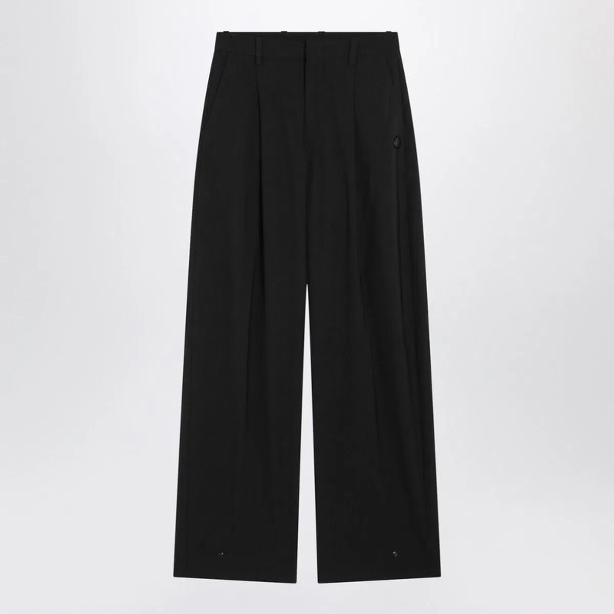 Black Wool-Blend Trousers