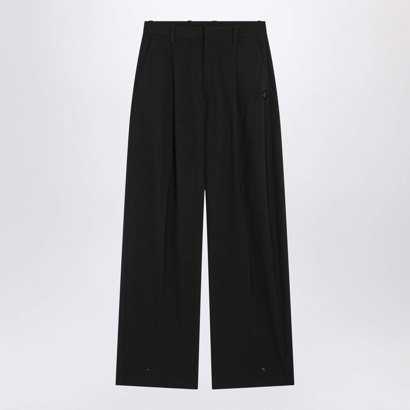 Black Wool-Blend Trousers