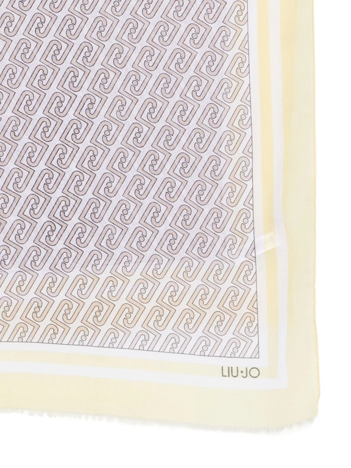 Liu •jo Liu Jo Ecru Multicolour Wool Patterned Scarf In Multicolor