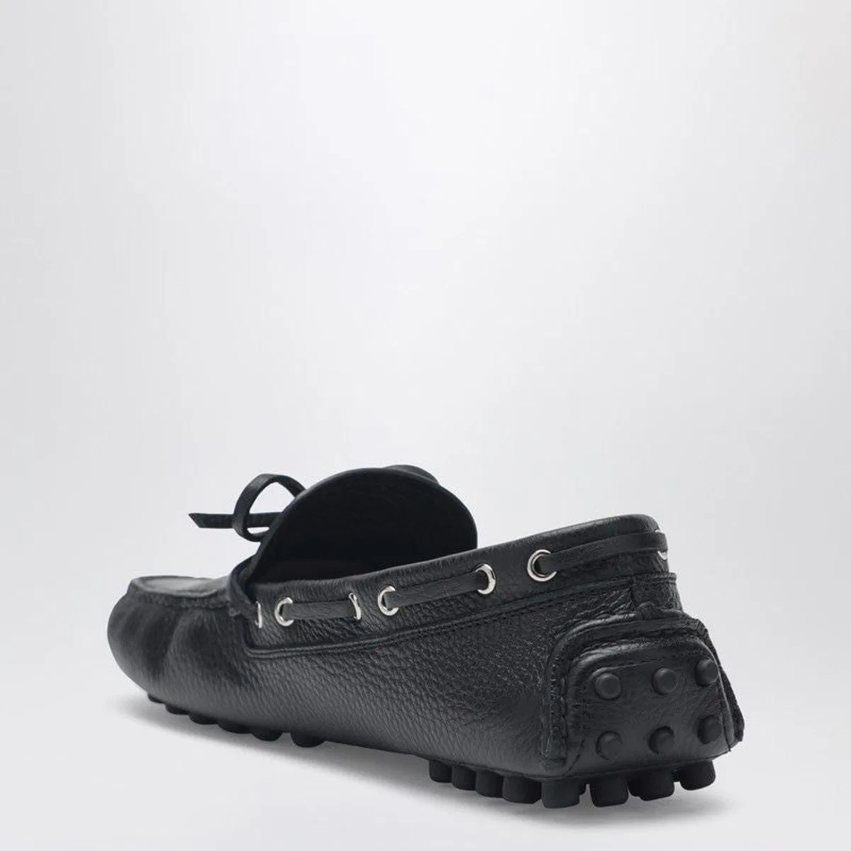 Prada Deer Leather Loafers For Men In Black