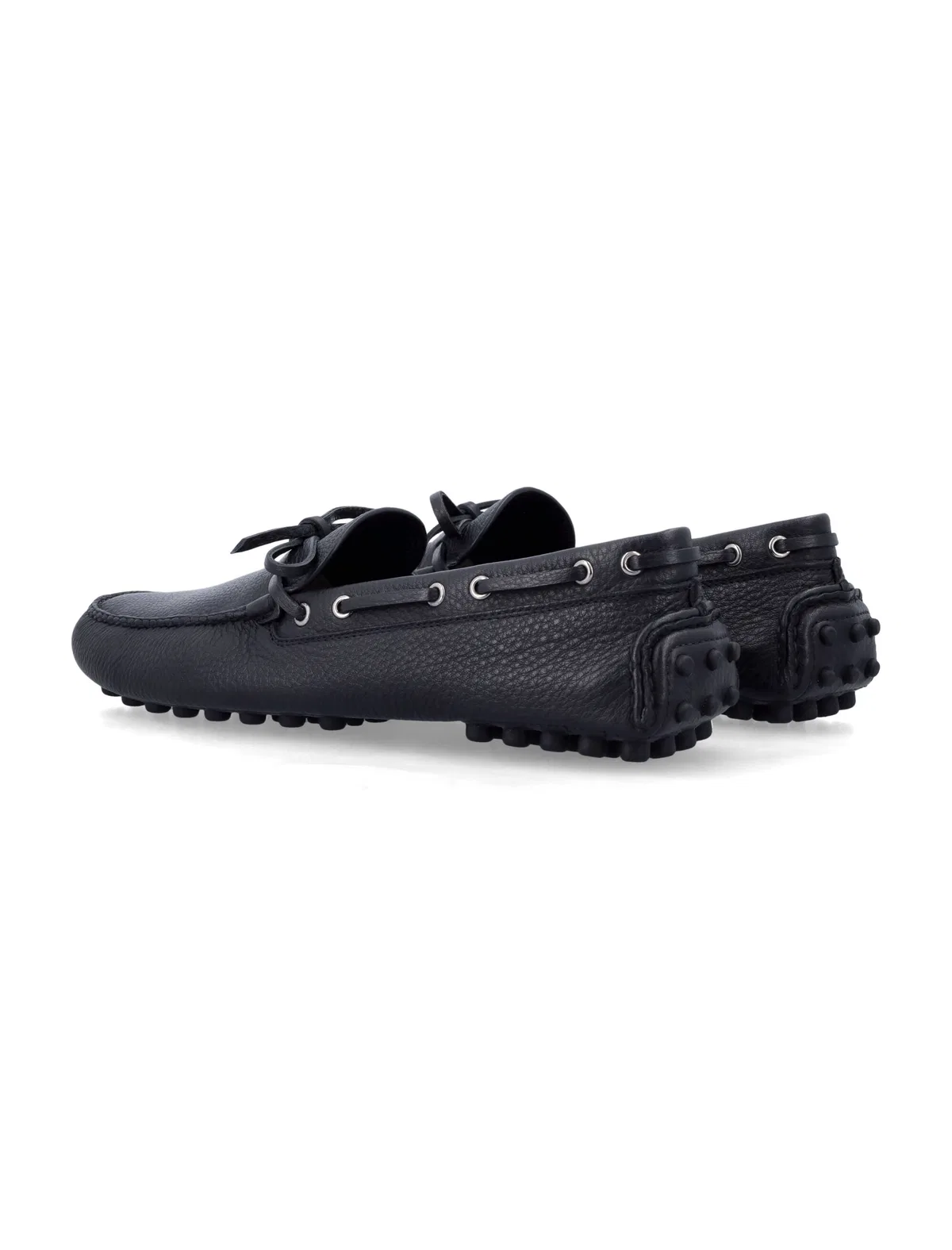 Prada Deer Leather Loafers For Men In Black