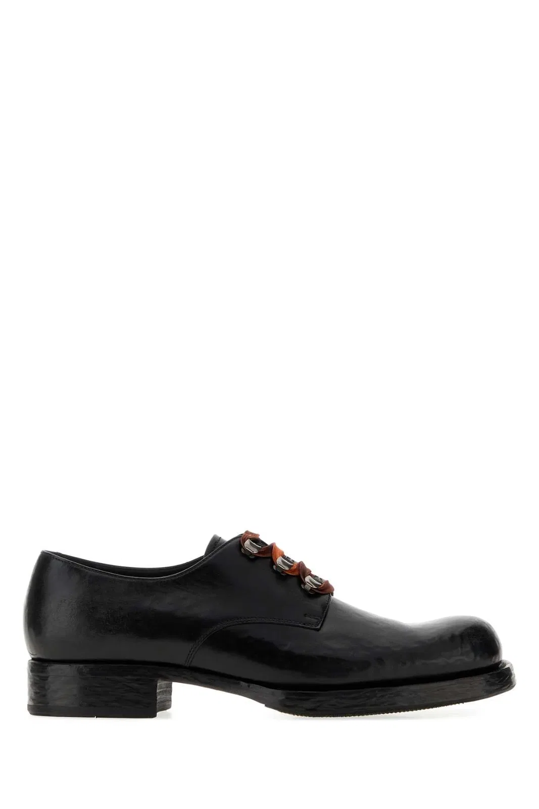 Black Leather Lace-Up Shoes